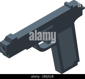 Modern sport pistol icon, isometric style Stock Vector