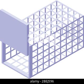 Trap cage icon, isometric style Stock Vector