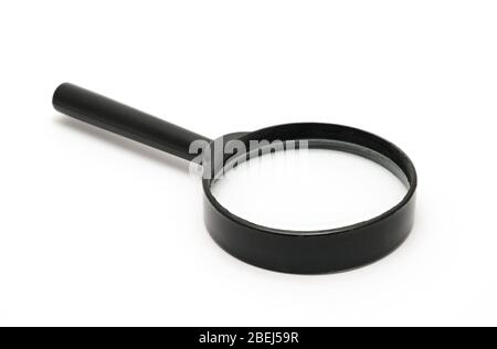 Optical magnifying glass on white background. Stock Photo