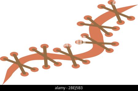 Surgical suture icon, isometric style Stock Vector