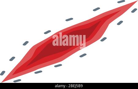 Open suture icon, isometric style Stock Vector