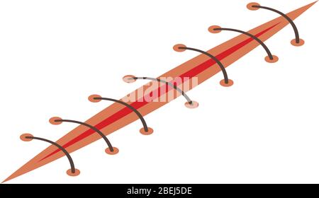Wound suture icon, isometric style Stock Vector
