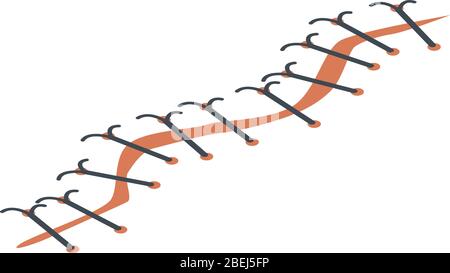 Incision suture icon, isometric style Stock Vector