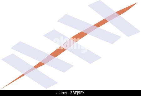 Scotch suture icon, isometric style Stock Vector