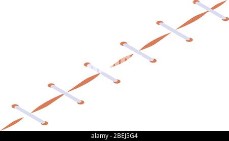 Medic suture icon, isometric style Stock Vector
