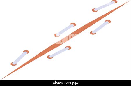 Medical suture icon, isometric style Stock Vector