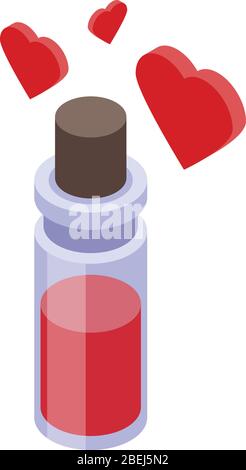 Wizard red potion icon, isometric style Stock Vector