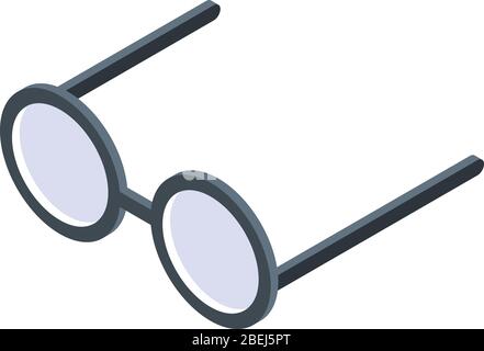 Wizard round eyeglasses icon, isometric style Stock Vector