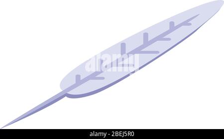 Wizard feather icon, isometric style Stock Vector