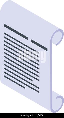 Magic papyrus icon, isometric style Stock Vector