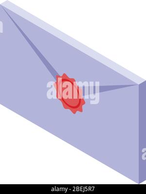 Wizard old letter icon, isometric style Stock Vector