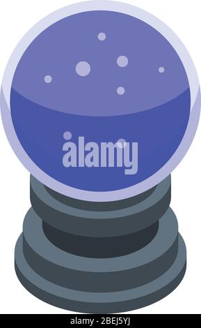 Magic glass ball icon, isometric style Stock Vector