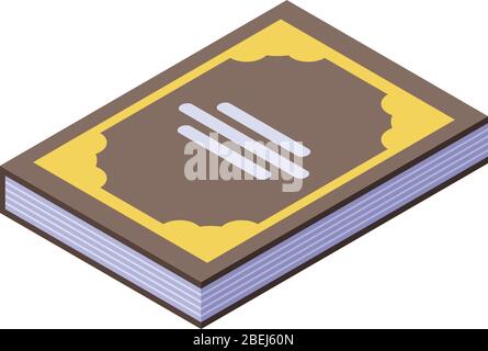 Magic book icon, isometric style Stock Vector