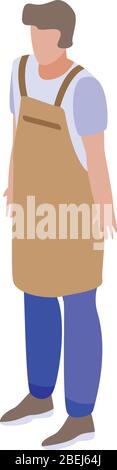 Bar barista man icon, isometric style Stock Vector