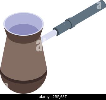 Turkish coffee pot icon, isometric style Stock Vector