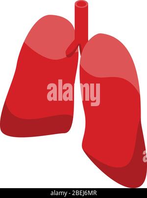 Donate organs lungs icon, isometric style Stock Vector