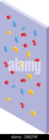 Indoor climbing wall icon, isometric style Stock Vector