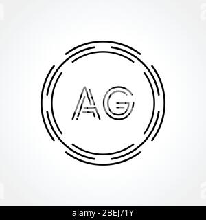 Initial AG Logo Creative Typography Vector Template. Digital Abstract Letter AG Logo Design Stock Vector