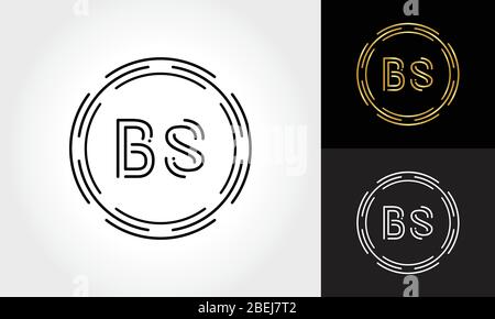 Initial Letter BS Logo Creative Typography Vector Template. Digital Abstract Letter BS Logo Design Stock Vector