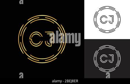 Initial CJ Letter Logo Business Typography Vector Template. Digital Abstract Letter CJ Logo Design Stock Vector