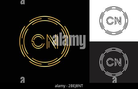 Initial CN Letter Logo Business Typography Vector Template. Digital Abstract Letter CN Logo Design Stock Vector