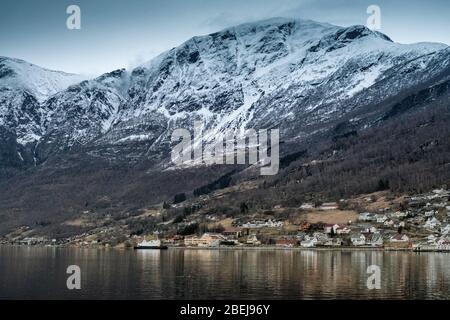 View of an Aurlandsfjord in Norway Stock Photo