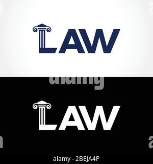 Law Typography Word Letter Logo Design Vector Template. Law Word Logo For Business Typography Design Stock Vector