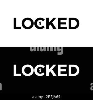 Locked Typography Word Letter Logo Design Vector Template. Locked Word Logo For Business Typography Design Stock Vector