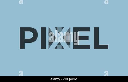 Pixel Typography Word Letter Logo Design Vector Template. Pixel Word Logo For Business Typography Design Stock Vector