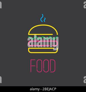 Neon icon, vector illustration design. Stock Vector