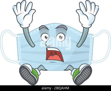 Surgery mask cartoon character design showing shocking gesture Stock Vector
