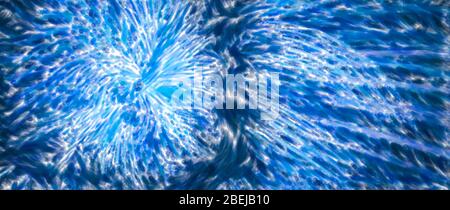 Blue glowing nuclear fusion, computer generated abstract background, 3D rendering Stock Photo