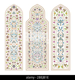 Stained glass windows on the white Stock Vector