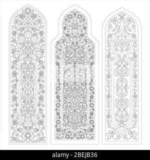 Stained glass windows on the white Stock Vector