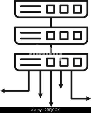 Server infrastructure icon. Outline server infrastructure vector icon for web design isolated on white background Stock Vector