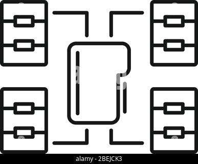 File folder network access icon. Outline file folder network access vector icon for web design isolated on white background Stock Vector
