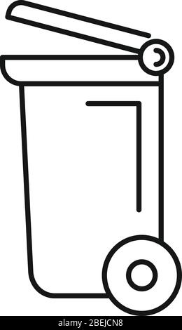 Wheel garbage container icon. Outline wheel garbage container vector icon for web design isolated on white background Stock Vector