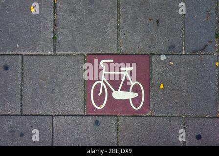 Bicycle sign in Amsterdam Stock Photo