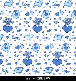 Happy valentines day colourful seamless pattern. Vector Stock Vector