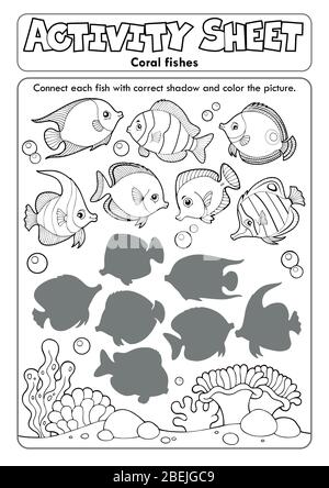 Activity sheet topic image 7 - eps10 vector illustration. Stock Vector