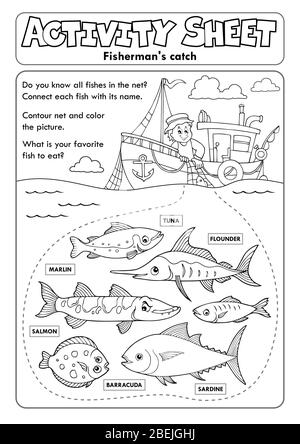 Activity sheet topic image 8 - eps10 vector illustration. Stock Vector
