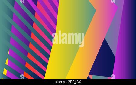 Bright neon pattern of geometric shapes and lines virtual background for online conferences, online transmissions. Colorful background for patterns. A Stock Vector