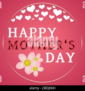 Happy mothers day card, poster on pink background Stock Photo