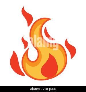 Cartoon design template of fire flame for art work design component material or advertisement and news Stock Photo