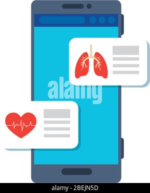 medicine online with smartphone and icons Stock Vector
