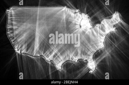 Illustration of a USA map done with kirlian aura photography Stock Photo