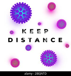 Keep social distance in public society people banner. Coronavirus COVID-19 epidemic outbreak spreading preventive measures banner square design. Steps to protect yourself vector eps illustration Stock Vector