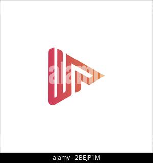 Initial letter wp logo or pw logo vector design templates Stock Vector