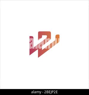 Initial letter wp logo or pw logo vector design templates Stock Vector