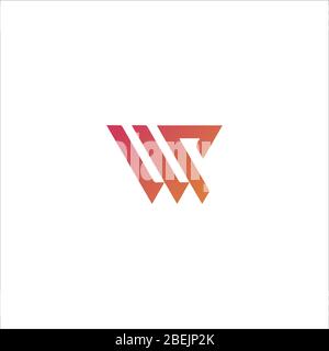 Initial letter wp logo or pw logo vector design templates Stock Vector